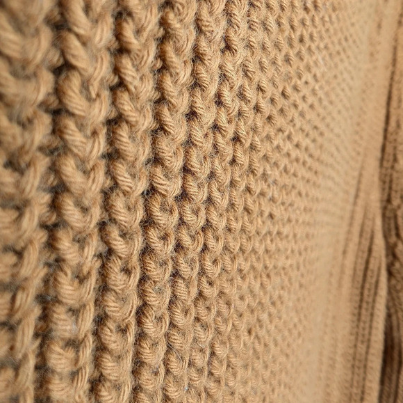 TALBOTS Brown  Scoop Crew Neck Patterned Knit 100% Cotton Sweater Womans Medium - Picture 7 of 7